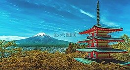 日本,寶塔,富士