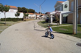 自行車(chē),兒童,街
