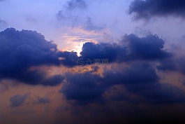 云,日落,天空