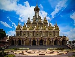 寺,泰国,金色的