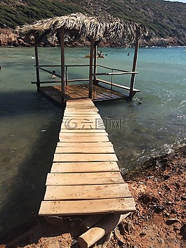 海灘,放松,海