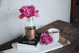 粉紅色,花,花瓶