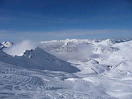 山,雪,冬天
