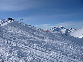 雪,山,冬天