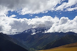 秘魯,山,冰川