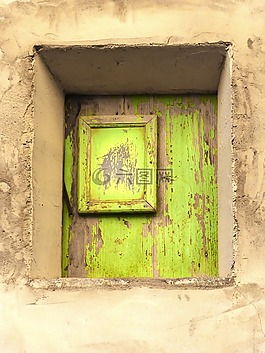 窗口,老,木材