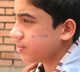 肖像,男孩,尋找