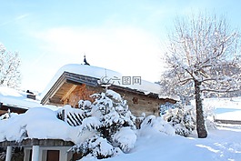 雪,房子,旅行