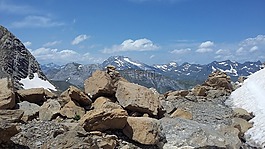 山,巖,天空