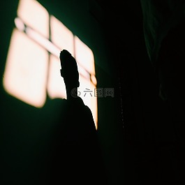 黑暗,房間,人