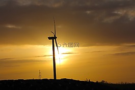 風(fēng)力發(fā)電機(jī)組,陽光,熱