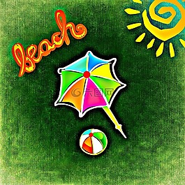 夏季,太陽,海灘