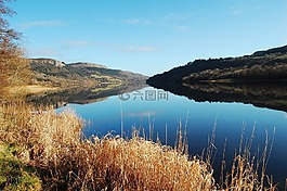 湖,平静,镜像图像