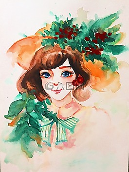 手绘,水彩,人物