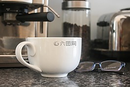杯,咖啡,上午