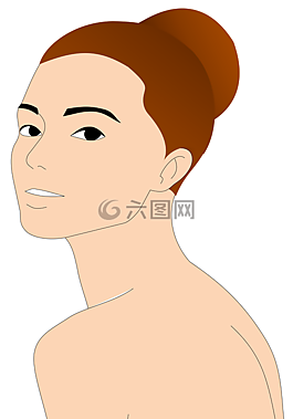 女孩,肖像,剪貼畫
