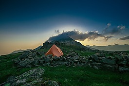 山,高原,云