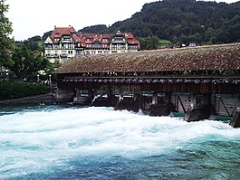 行人天桥,gedekte桥,aarebrücke