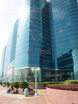 大城市,幕墻,視圖