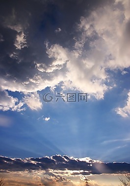 景觀,日落,天空
