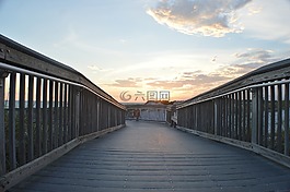 太陽,橋,海灘