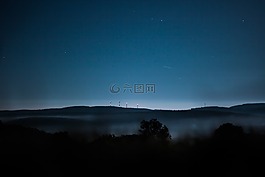 高原,山,夜