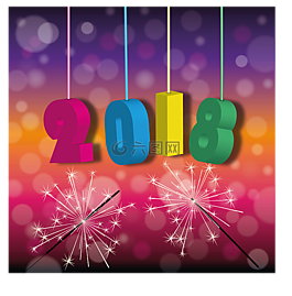 新的一年的一天,2018,煙火