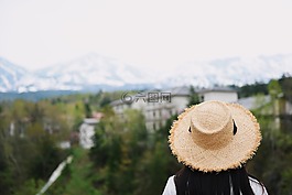 人,女孩的帽子,帽