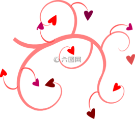 藤,紅色,心