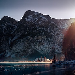 山,陽光,阿爾姆湖