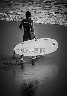 沖浪,海灘,海