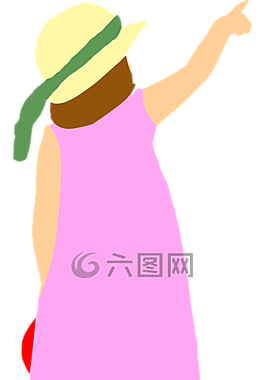 女孩,指點(diǎn),連衣裙