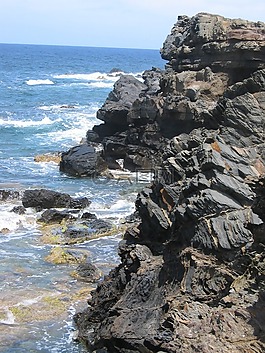 巖,石板,海