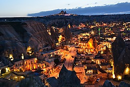 夜景,巖石,山洞