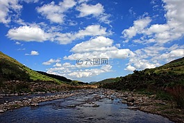 河,谷,天空