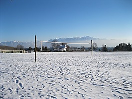 字段,排球,雪