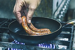 廚師,服務(wù),熱狗