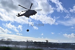 直升機(jī),側(cè)影,軍事