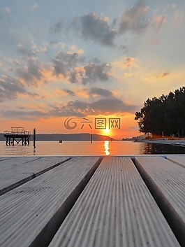 博登湖,湖,日落