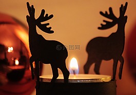 蠟燭,馴鹿,圣誕節(jié)