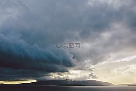 黑暗,云,天空