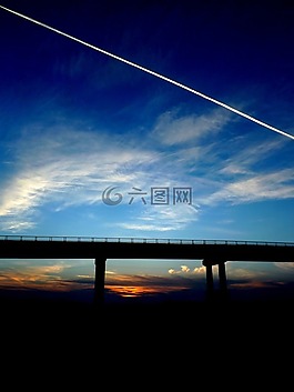 日落,橋,太陽