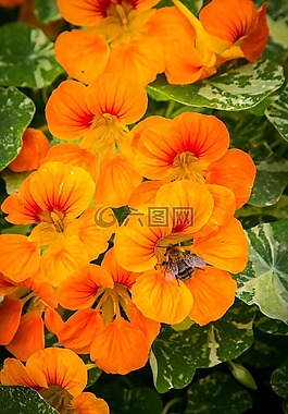 金蓮花,鮮花,蜜蜂