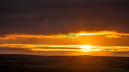 日落,余輝,太陽