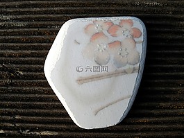 碎片,白,经砂磨