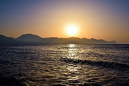 日落,天空,abendstimmung