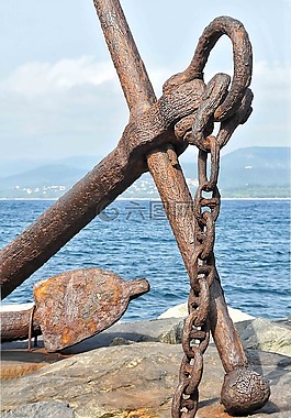 錨,小船,海