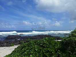 海,岸,海灘