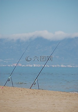 捕鱼,海,平静