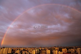 雨后,彩虹,彩霞